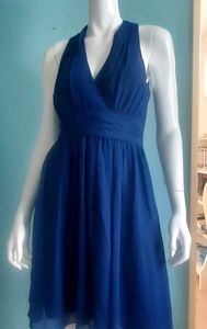 Modcloth Navy Halter Knee Length Cocktail Dress